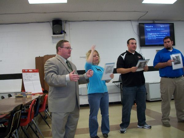 Eric Combs leading teachers through an activity